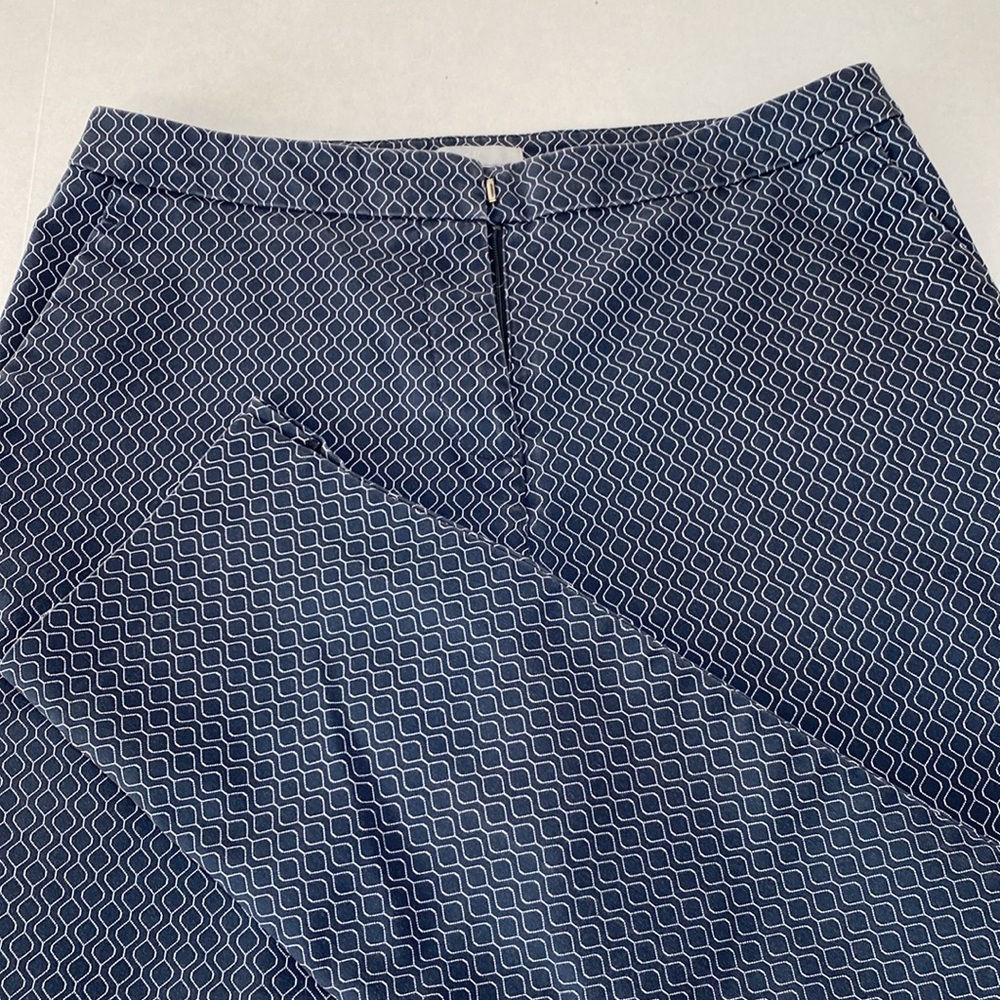 H&M Women’s Pants, Navy Blue and White Pattern Smart Business and Casual